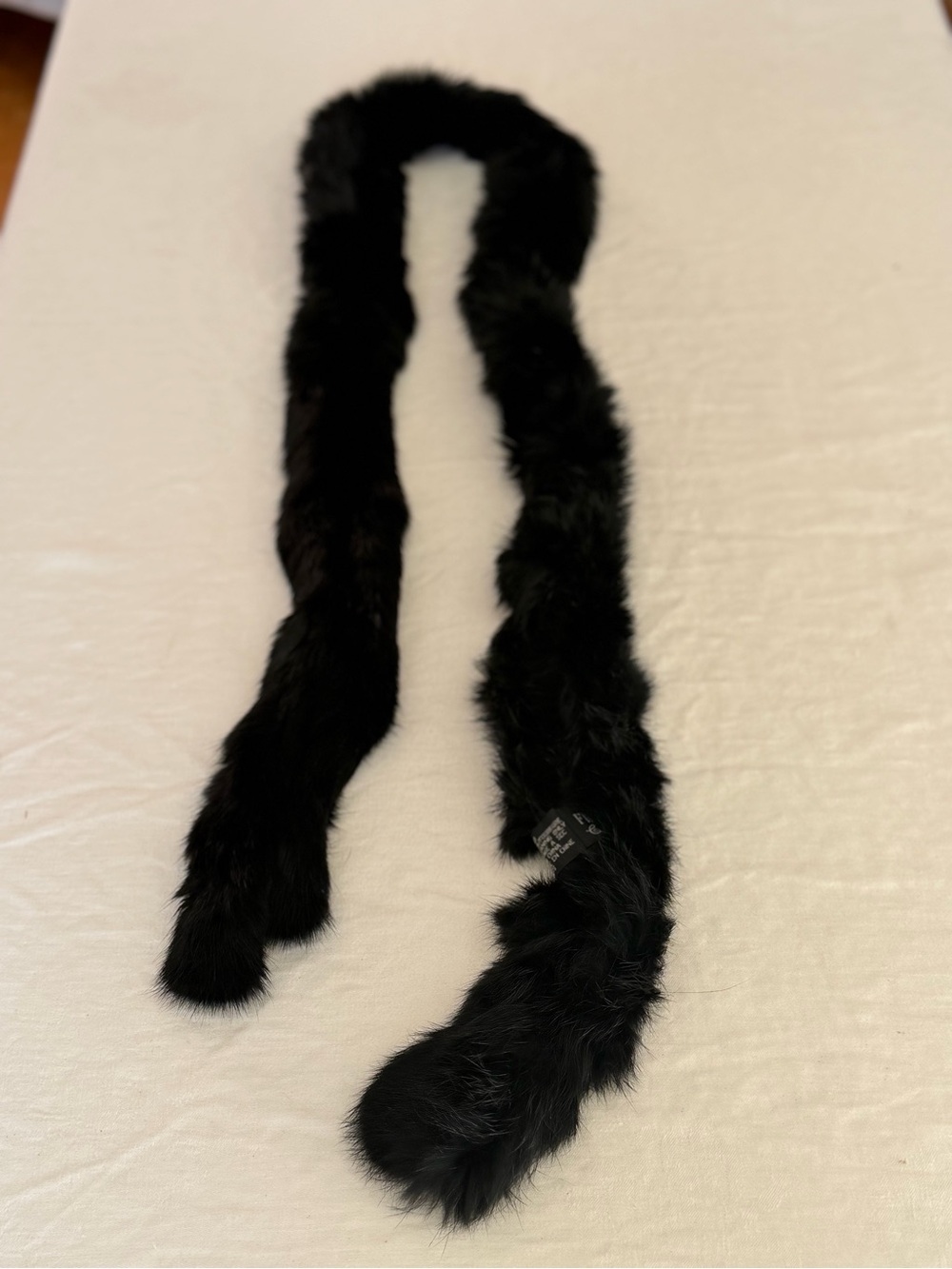 Firenze 100% Real Fur Black Scarf